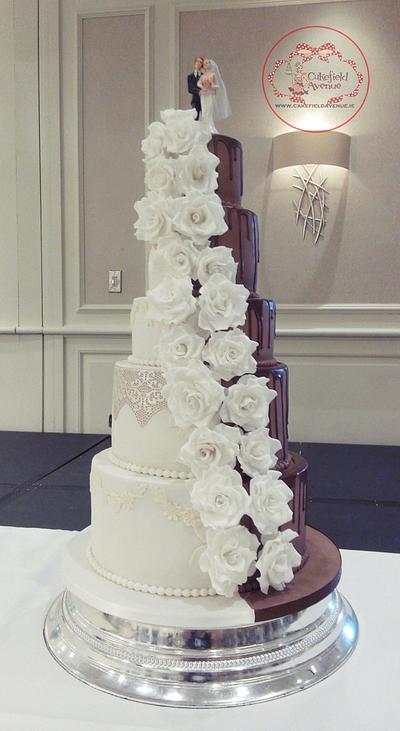 White & Chocolate Wedding Cake - Cake by Agatha Rogowska ( Cakefield Avenue)