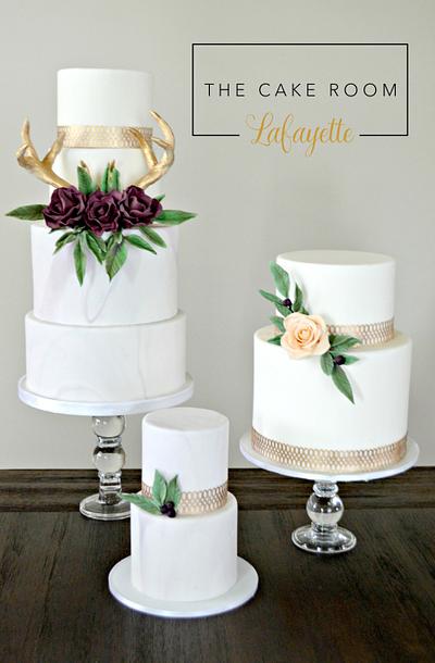Antler Wedding Cake Trio - Cake by Kayla Trahan