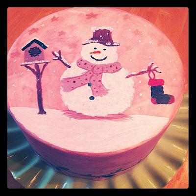 Folk Art Snowman - Cake by Becky Pendergraft