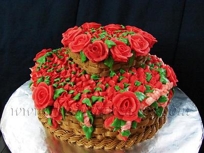 Basket of Roses - Cake by Ashwini Sarabhai