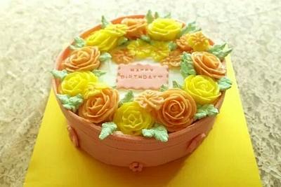 flower pot cake - Cake by fantasticake by mihyun
