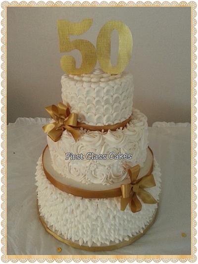 50th Wedding Anniversary Cake - Cake by First Class Cakes