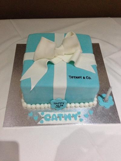 Tiffany & Co Gift Box Cake - Cake by Sweet Creative Cakes by Jena