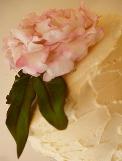 Peony Cake for a friend - Cake by Essentially Cakes
