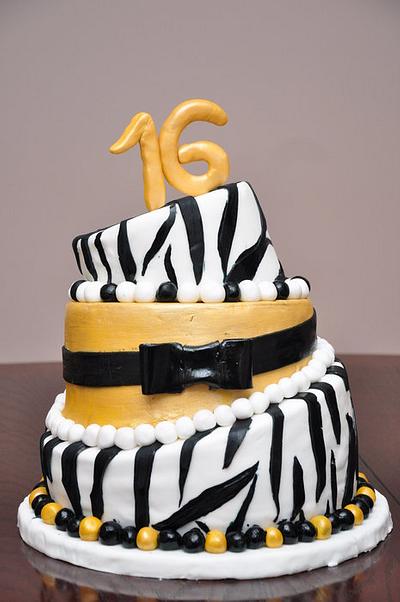 Sweet 16 Birthday Cake - Cake by Spring Bloom Cakes