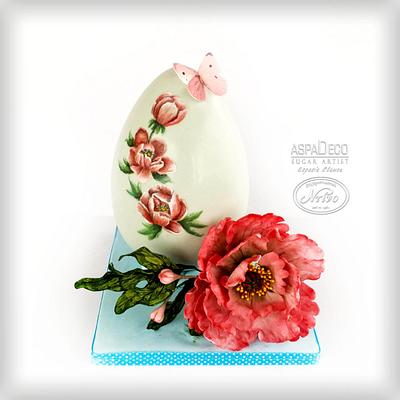 "Peony Easter  Egg" - Cake by Aspasia Stamou