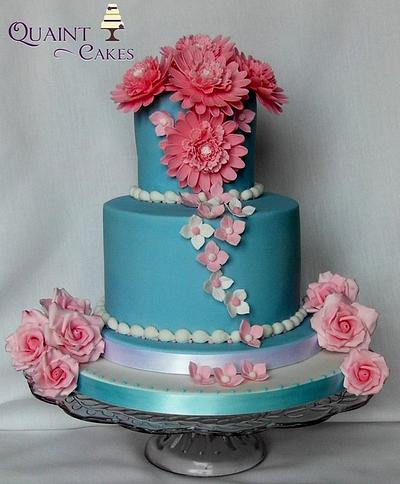 Pink 'n Blue 2 Tier - Cake by Janet Henderson