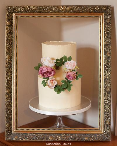 2 tier buttercream with wave effect top edges - Cake by Kasserina Cakes