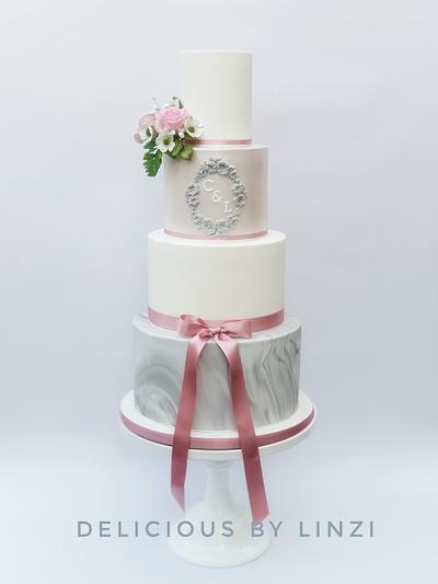 Marbled wedding cake - Cake by Delicious By Linzi