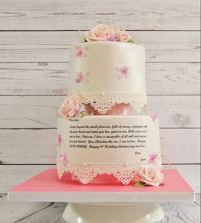 wedding/birthday - Cake by Grace Lorenzo