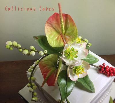 Christmas Floral Cake - Cake by Calli Creations