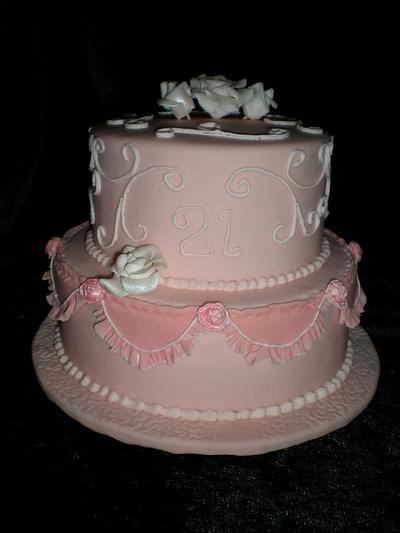Pink 21st  - Cake by Sugarart Cakes