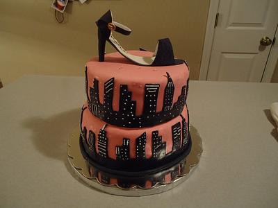 City scape and high heeled shoe - Cake by Cakes4Fun