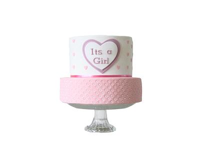 Girl Baby Shower Polka Dots - Cake by Tatiana Diaz - Posh Tea Time