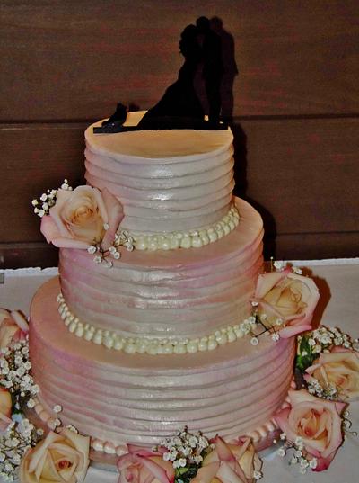 Pretty in pink wedding cake - Cake by Nancys Fancys Cakes & Catering (Nancy Goolsby)