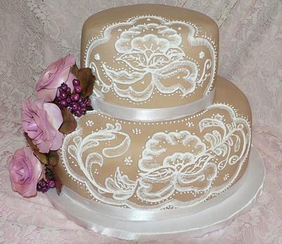 Painted Lace Cake - Cake by Kendra's Country Bakery