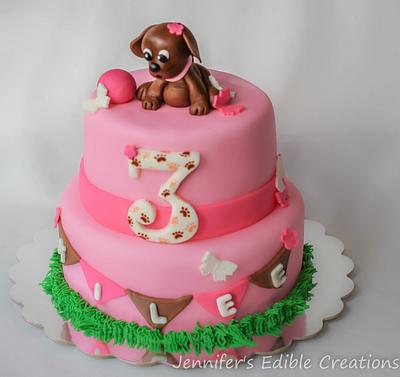 Puppy Dog Birthday Cake - Cake by Jennifer's Edible Creations