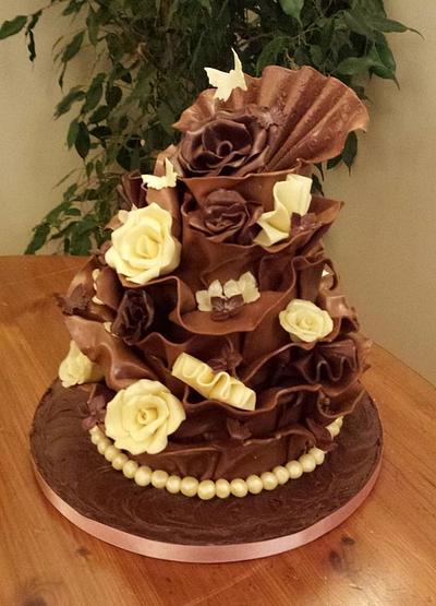 Chocolate Wrap/Rose Cake - Cake by Storyteller Cakes