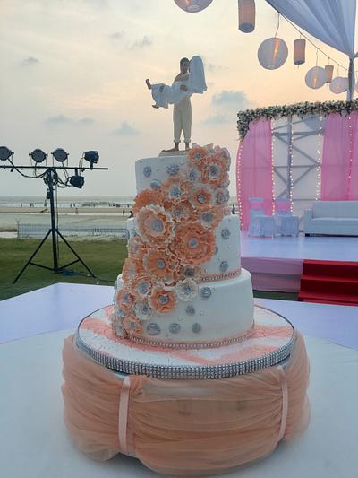 Beach wedding  - Cake by Bakedpleasures