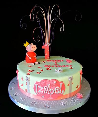 Girly Peppa Pig 1st Birthday  - Cake by CurvaceousBakes