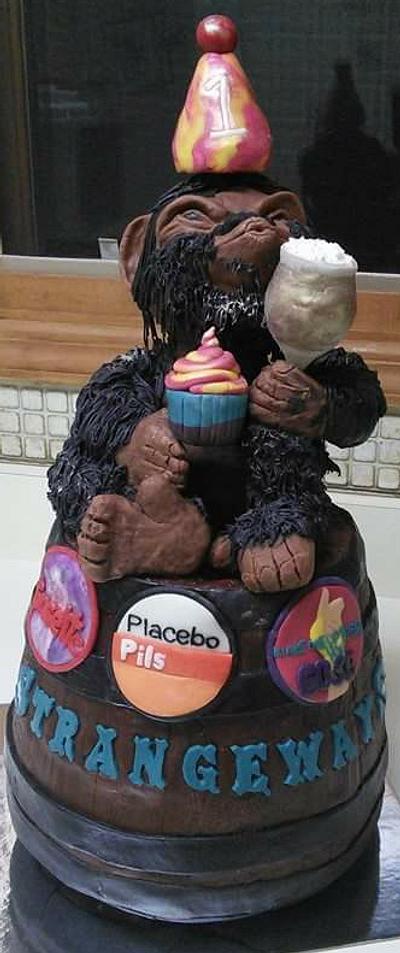 Strangeways brewing company Monkey on barrel cake - Cake by Bee Dazzled Cakes