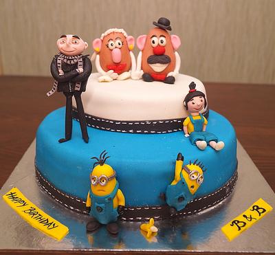 Minions and Mr.Mrs Potato - Cake by Sushma Rajan- Cake Affairs