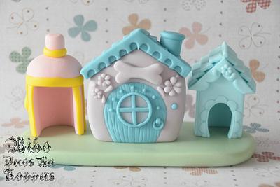 Little Pet Shop Dog House Fondant Topper  - Cake by BiboDecosArtToppers 