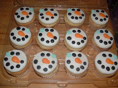 Snowman Face Cupcakes - Cake by Jennifer C.