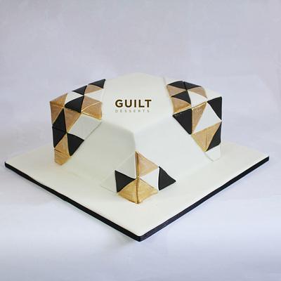 Black & Gold Geometric - Cake by Guilt Desserts