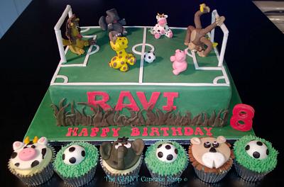 Animal Football Cake - Cake by Amelia Rose Cake Studio