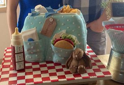 Diaper Bag BBQ Cake - Cake by Angel Cakes