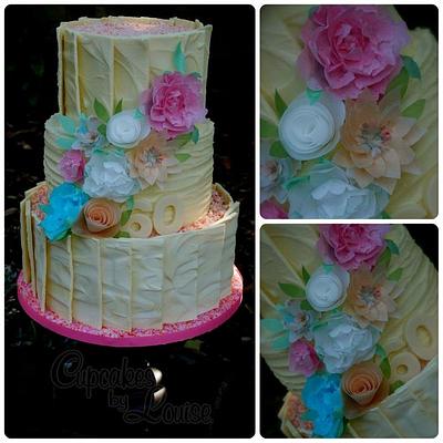 White chocolate and rice paper birthday cake - Cake by CupcakesbyLouise