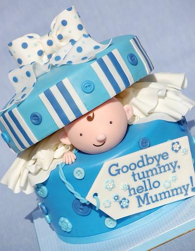 Peek-a-boo Baby Shower - Cake by Lesley Wright