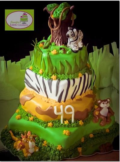 Safari/Jungle Cake - Cake by Jennifer's Edible Creations
