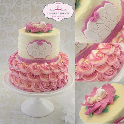 Buttercream Baby Shower - Cake by cjsweettreats