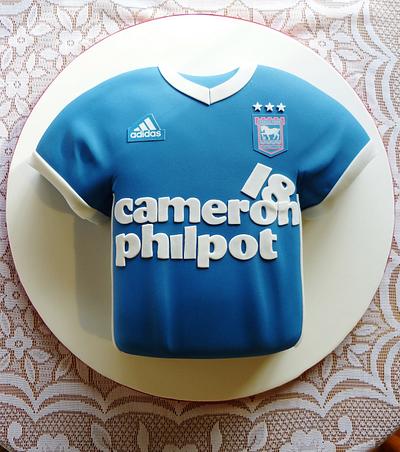 Ipswich Town Football Club shirt cake - Cake by Angel Cake Design