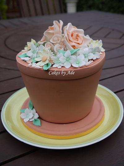 70th birthday flower pot..!  July 2012 - Cake by Cakes by Ade