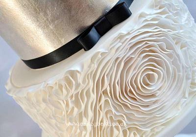 Ruffles and Silver Leaf - Cake by CakeyBake (Kirsty Low)