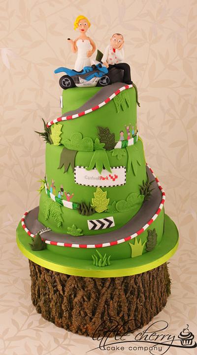 Cadwell Park Race Track Motorbike Wedding Cake - Cake by Little Cherry