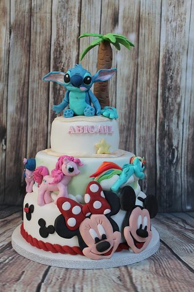 Mickey , Minnie , And Stitch - Cake by cakesofdesire