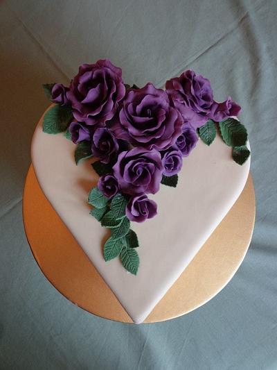 Purple rose cake - Cake by Zoe White