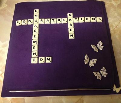 Scrabble Engagement Cake - Cake by Tracey
