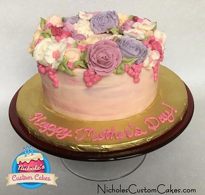 Mother's Day Flower Wreath Cake - Cake by NicholesCustomCakes