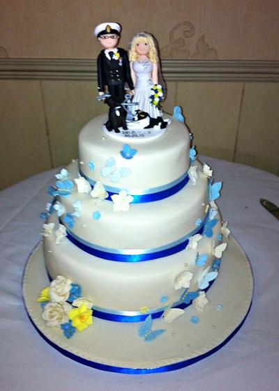 Blue Butterfly Wedding Cake - Cake by Corleone