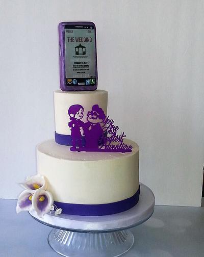 Unique Cell phone wedding cake topper - Cake by Rosie93095