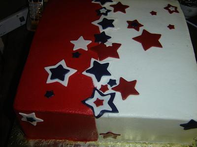 red white and blue  - Cake by mommychef