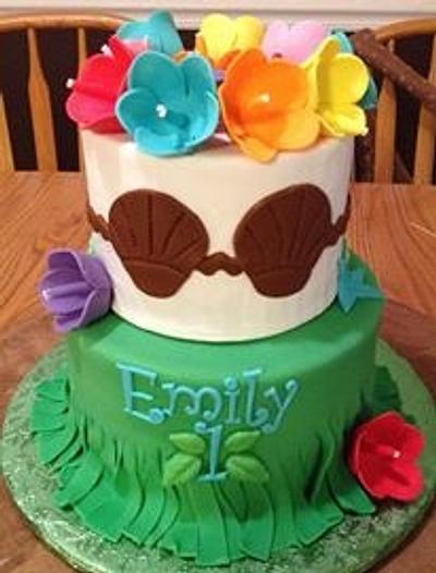 Hawaiian Hula Birthday Cake - Cake by The Ruffled Crumb