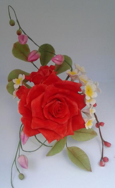 Gumpaste Flowers Arrangements - Cake by kmac