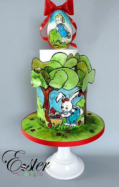 Easter Coloring Book Cake Collaboration;  A hunting we will go...  - Cake by Lotties Cakes & Slices 
