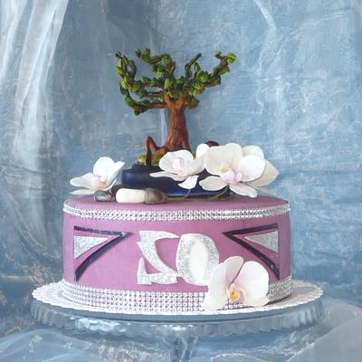 Bonsai with orchids - Cake by Eva Kralova